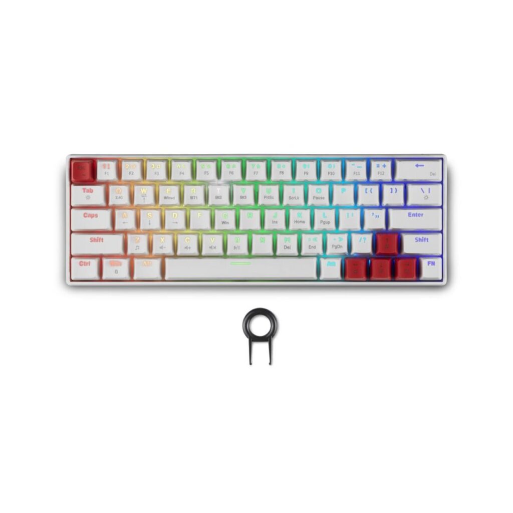 Spartan Gear – Pegasus 2 RGB Wired & Wireless 63 keys Mechanical Gaming Keyboard (color: White)