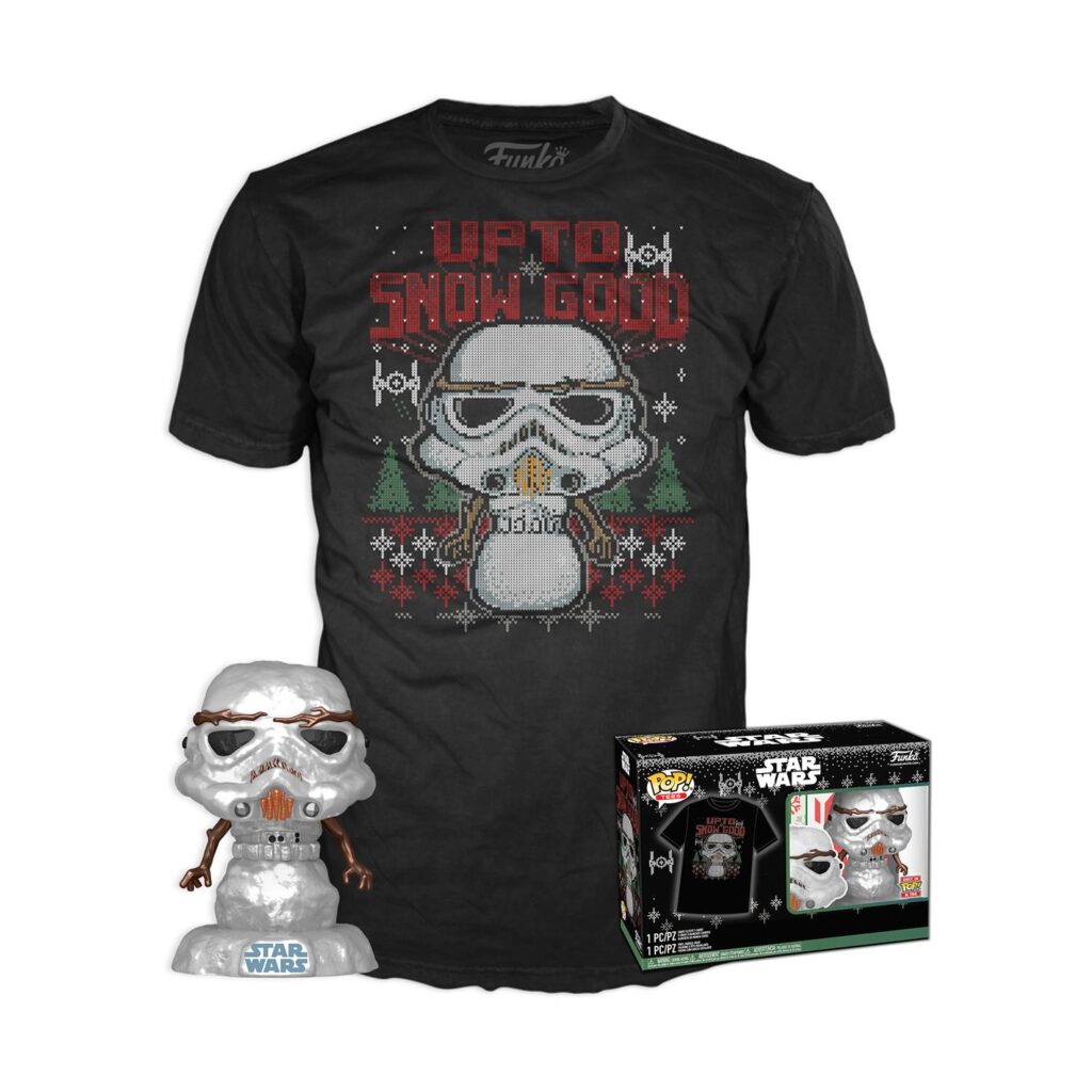 Funko Pop! & Tee (Adult): Disney Star Wars – Holiday Stormtrooper (Metallic) Vinyl Figure & T-Shirt (XL)