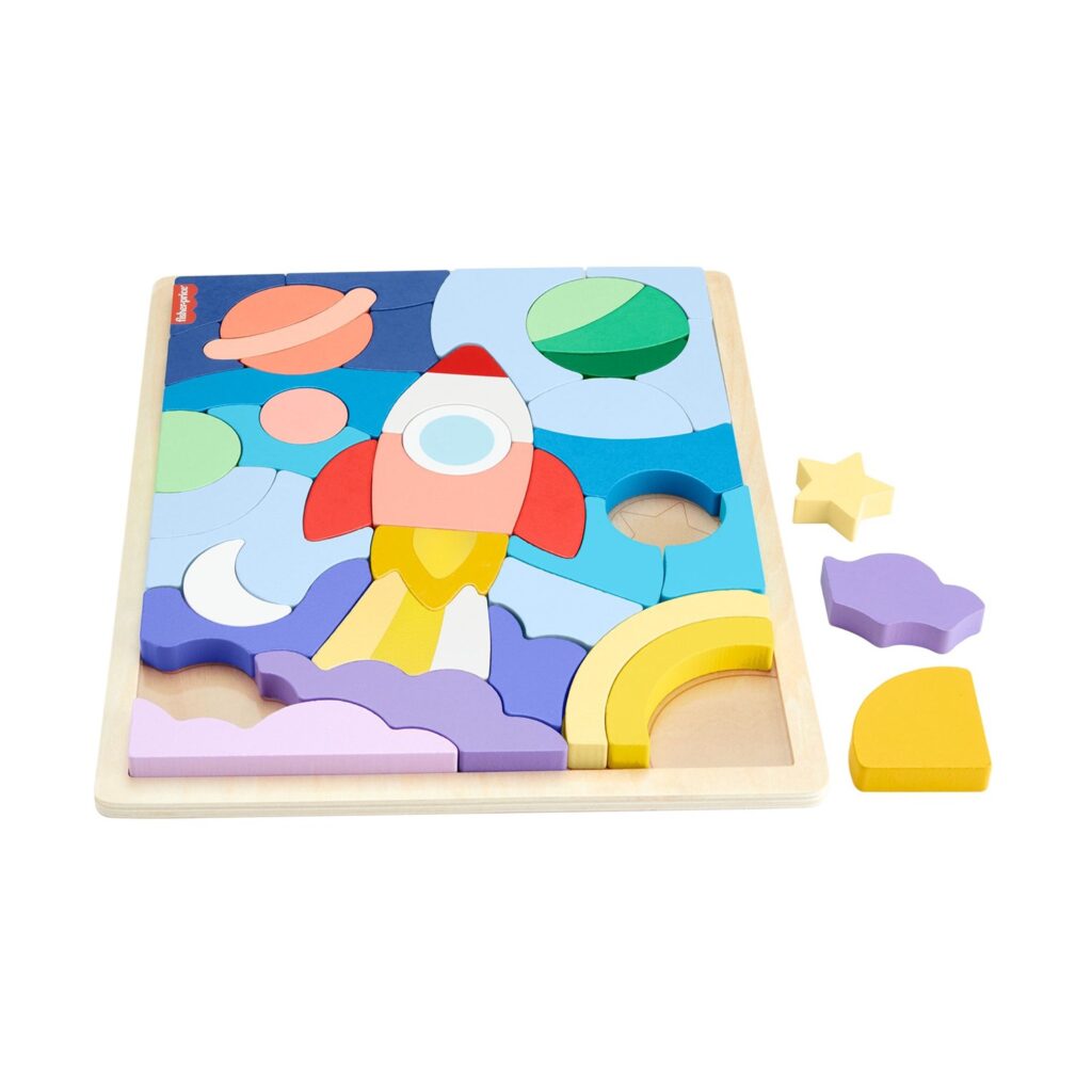 Fisher-Price – Wooden Space Blocks Puzzle (HXY42)