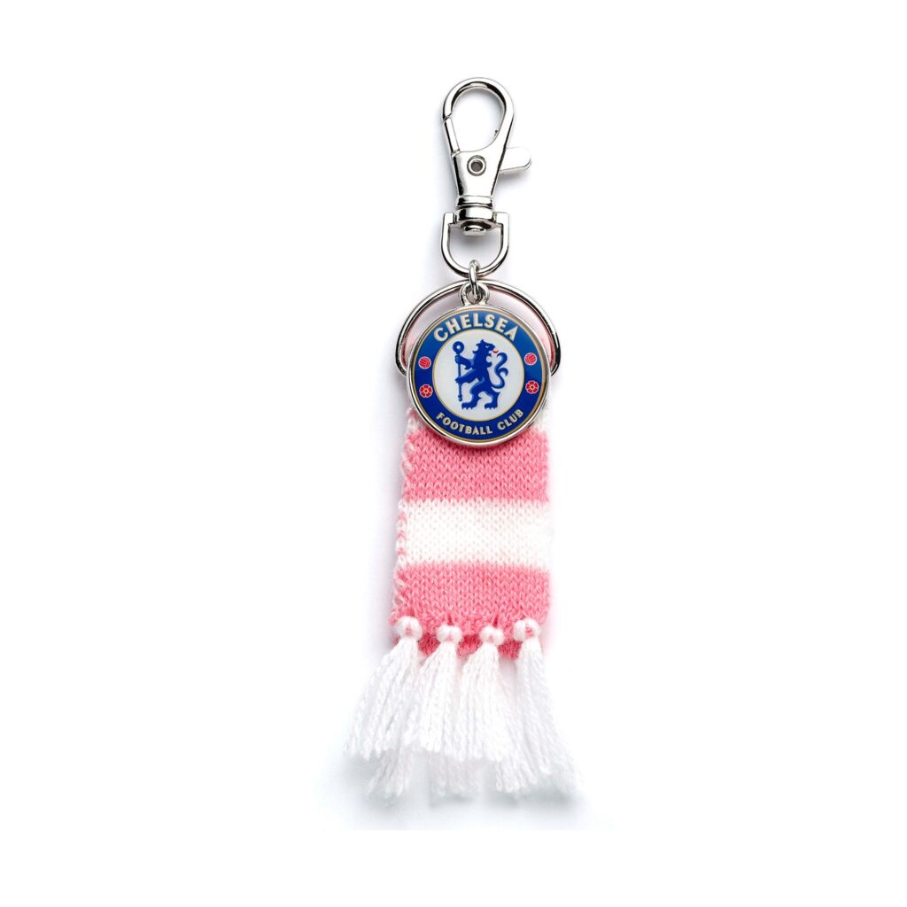 Carat Shop Chelsea FC – Pink Stripe Scarf and Logo Backpack Hanger (CFCBH003)