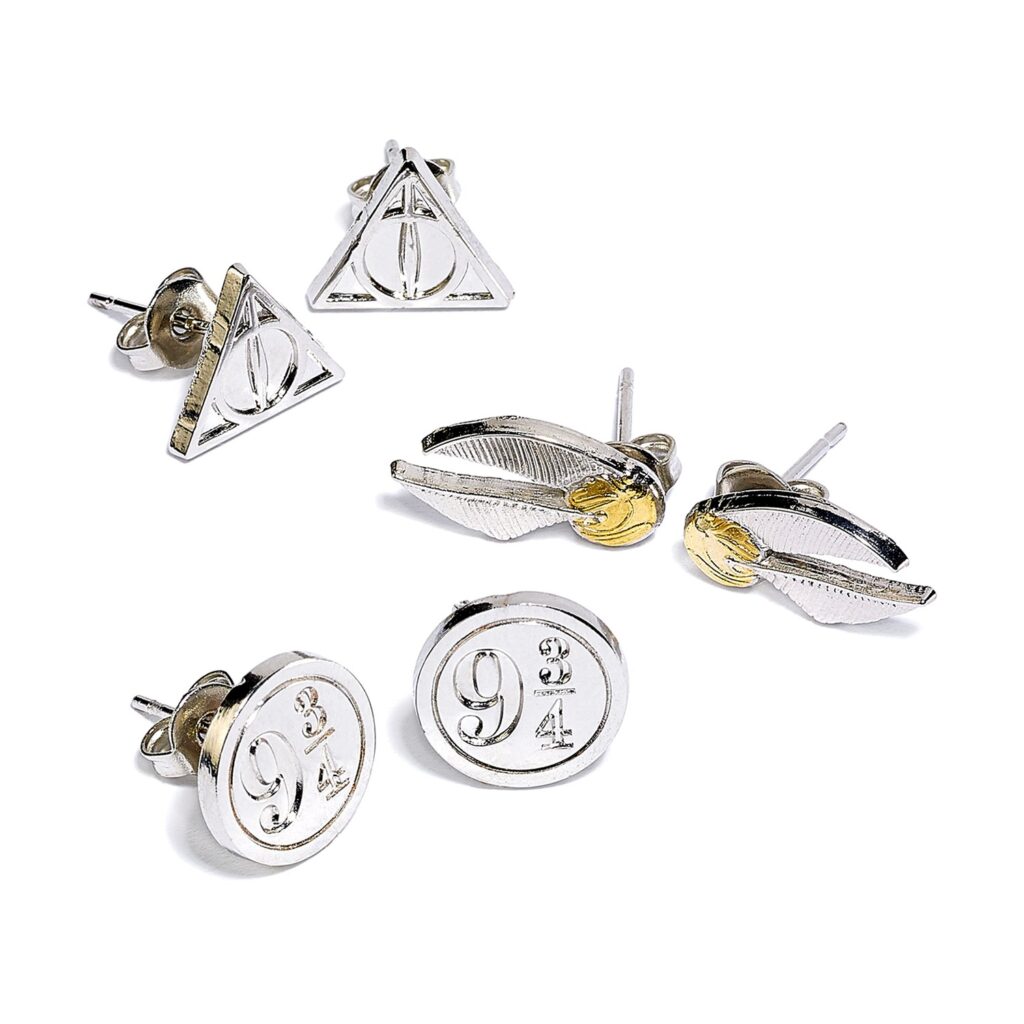 Carat Shop Harry Potter – Deathly Hallows/Golden Snitch/Platform Stud Earring Set (WE0104)