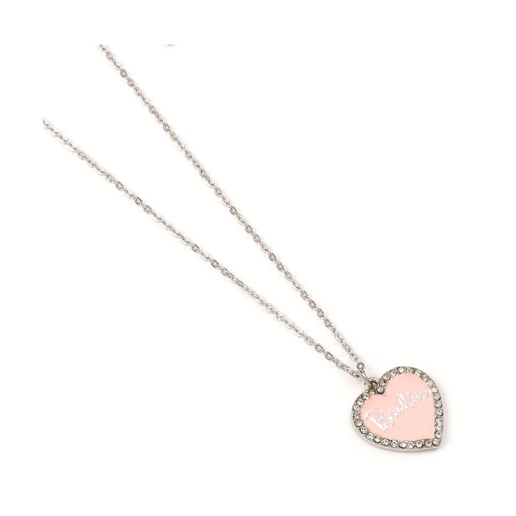 Carat Shop Barbie – Pink Enamel Heart Pendant Necklace with Crystal (BMN00003)