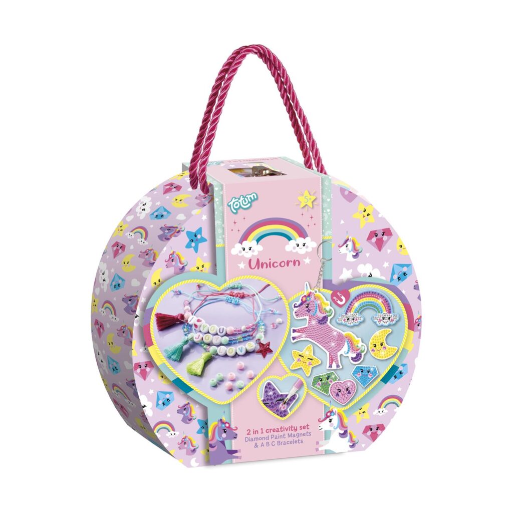 Totum: Unicorn – 2 In 1 Creativity Set Diamond Paint Magnets & A B C Bracelets (TT072213)