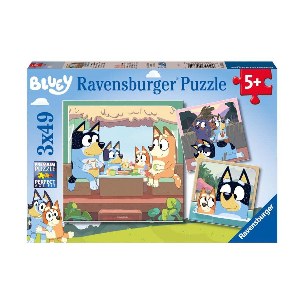 Ravensburger Puzzle: Bluey – Bluey’s Adventures! (3x49pcs) (05685)