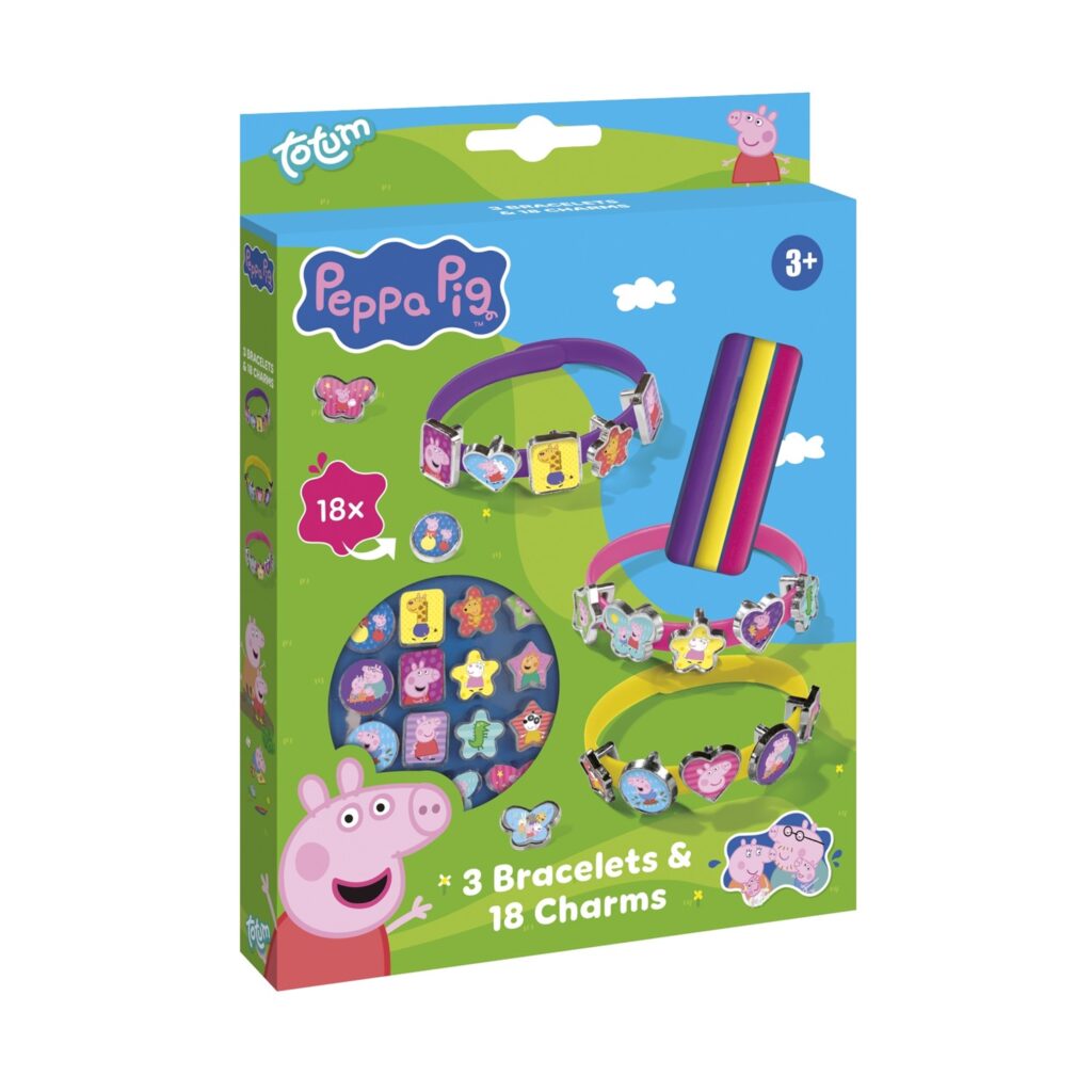 Totum: Peppa Pig – Bracelets And Charms, 3 Bracelets (BT360150)