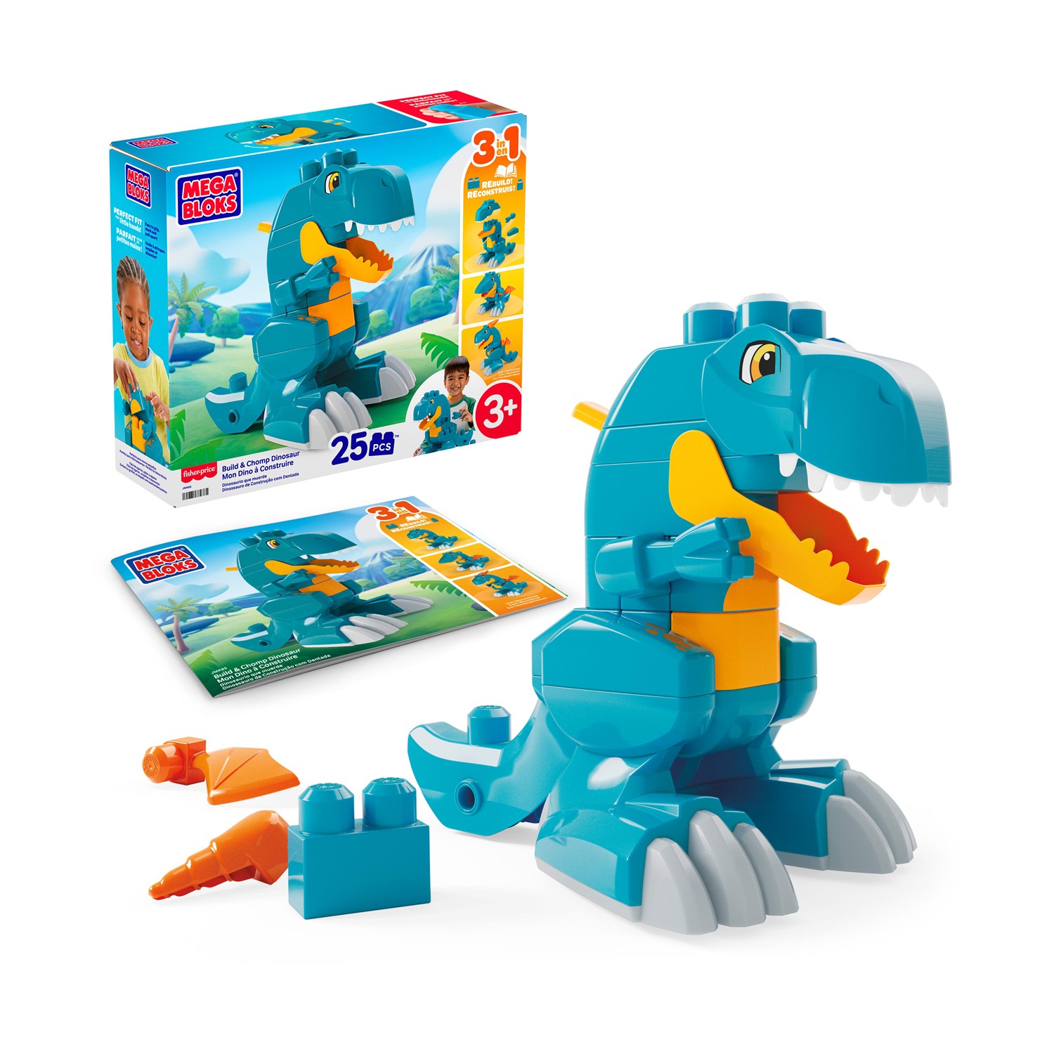 Mattel Mega Bloks: Build & Chomp Dinosaur 3-in-1 (JMK85)