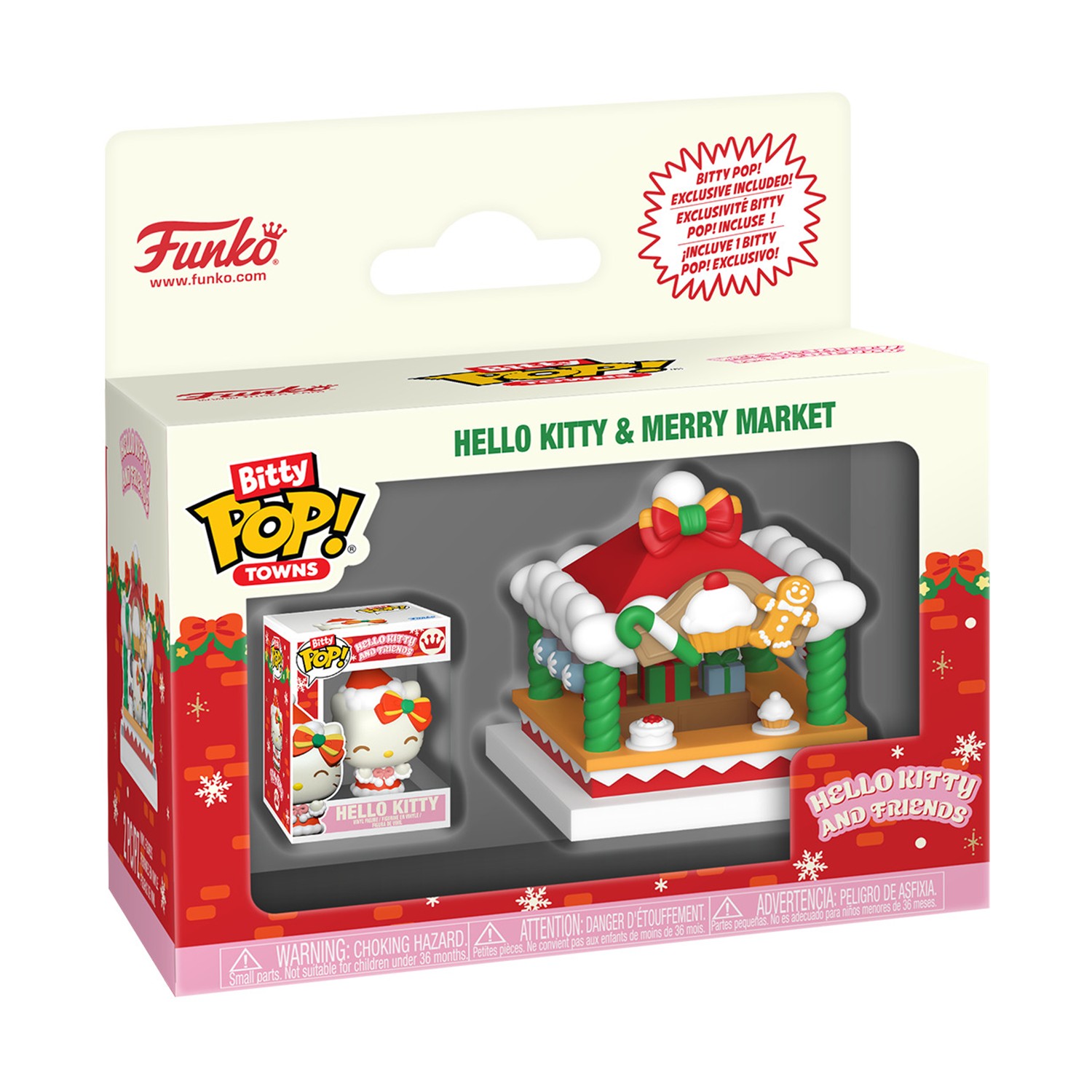 Funko Bitty Pop! Towns: Hello Kitty And Friends (Holiday) - Hello Kitty & Merry Market Vinyl Figures